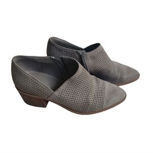 Violet & Red Perforated Ankle Booties